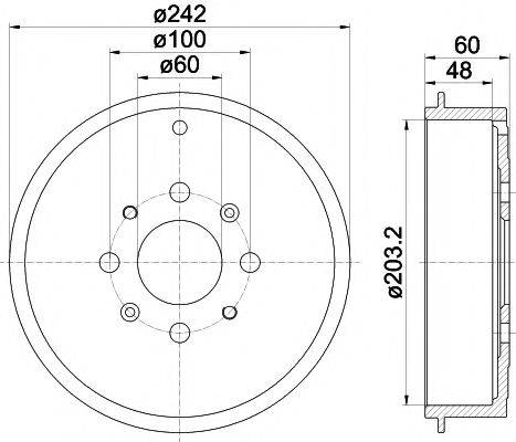 HELLA PAGID 8DT355300681 Гальмівний барабан