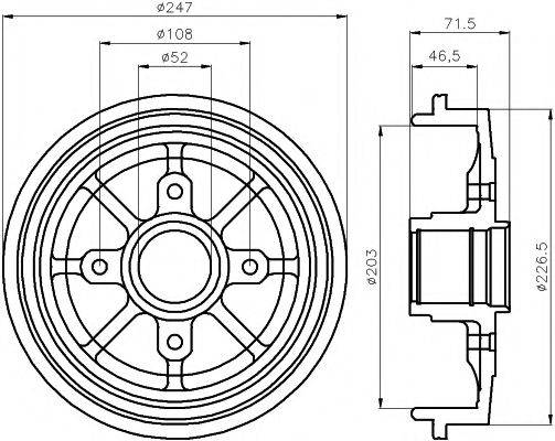 HELLA PAGID 8DT355300731 Гальмівний барабан