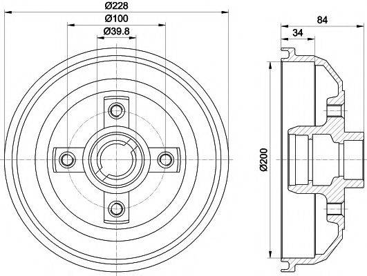 HELLA PAGID 8DT355301161 Гальмівний барабан