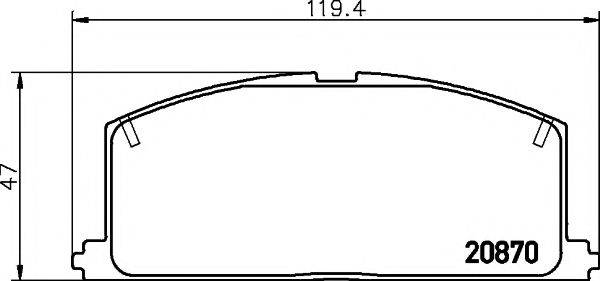 HELLA PAGID 8DB355006091 Комплект гальмівних колодок, дискове гальмо