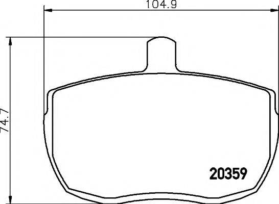 HELLA PAGID 8DB355006361 Комплект гальмівних колодок, дискове гальмо