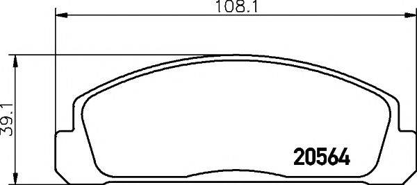 HELLA PAGID 8DB355007211 Комплект гальмівних колодок, дискове гальмо