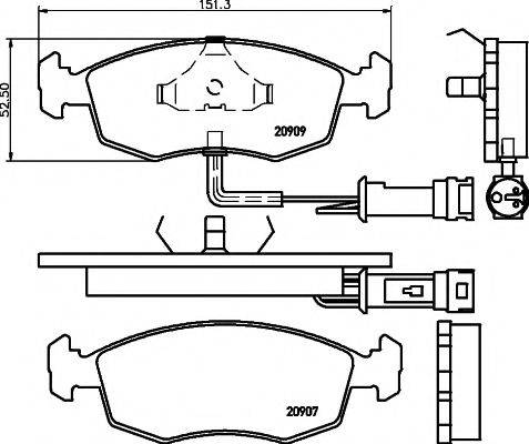 HELLA PAGID 8DB355007341 Комплект гальмівних колодок, дискове гальмо