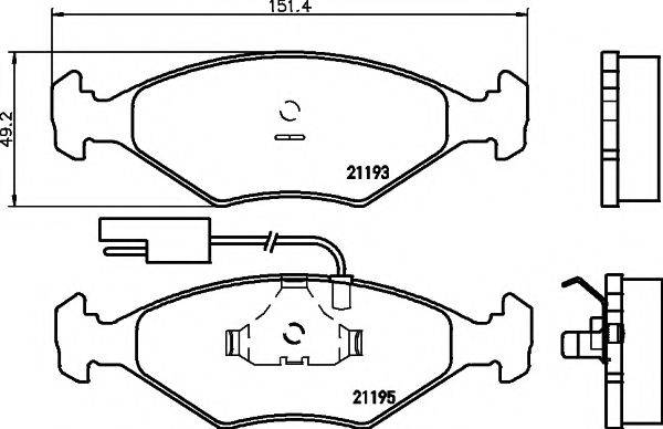 HELLA PAGID 8DB355007431 Комплект гальмівних колодок, дискове гальмо