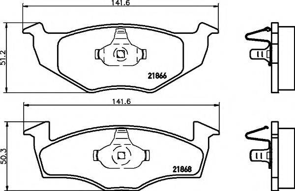 HELLA PAGID 8DB355008351 Комплект гальмівних колодок, дискове гальмо