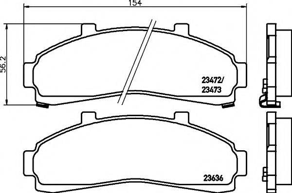 HELLA PAGID 8DB355009941 Комплект гальмівних колодок, дискове гальмо