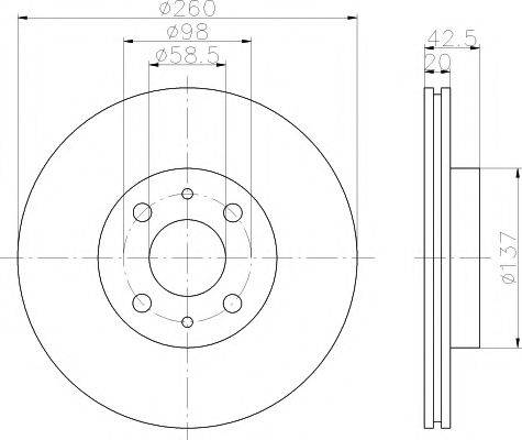 HELLA PAGID 8DD355108441 гальмівний диск