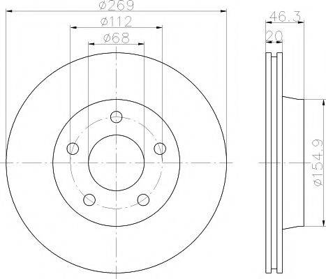 HELLA PAGID 8DD355101351 гальмівний диск