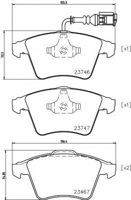 HELLA PAGID 8DB355011441 Комплект гальмівних колодок, дискове гальмо