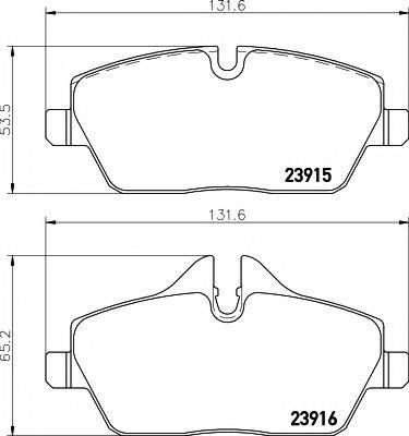 HELLA PAGID 8DB355014431 Комплект гальмівних колодок, дискове гальмо