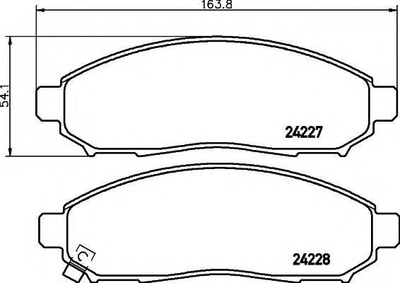 HELLA PAGID 8DB355012071 Комплект гальмівних колодок, дискове гальмо