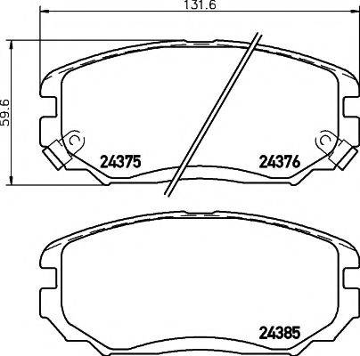 HELLA PAGID 8DB355012461 Комплект гальмівних колодок, дискове гальмо