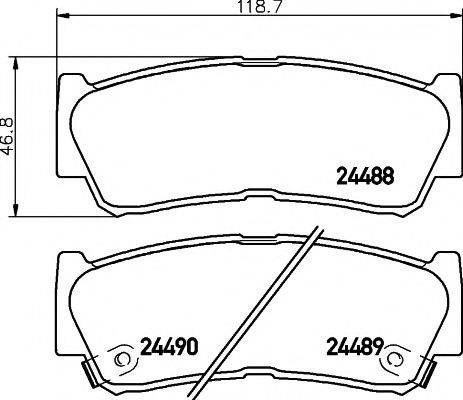 HELLA PAGID 8DB355013081 Комплект гальмівних колодок, дискове гальмо