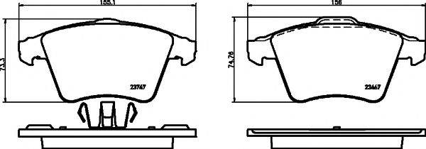 HELLA PAGID 8DB355013821 Комплект гальмівних колодок, дискове гальмо