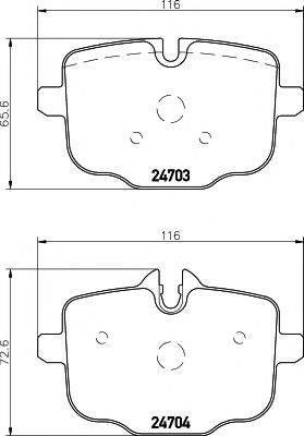 HELLA PAGID 8DB355014361 Комплект гальмівних колодок, дискове гальмо