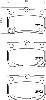 HELLA PAGID 8DB355014861 Комплект гальмівних колодок, дискове гальмо