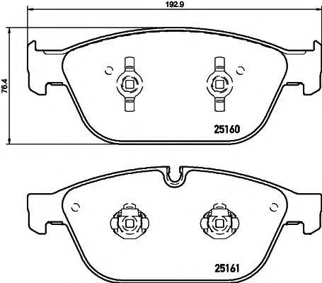 HELLA PAGID 8DB355016021 Комплект гальмівних колодок, дискове гальмо