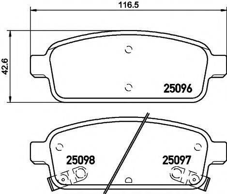 HELLA PAGID 8DB355015211 Комплект гальмівних колодок, дискове гальмо