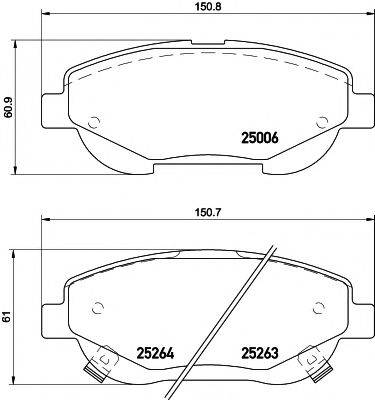 HELLA PAGID 8DB355015691 Комплект гальмівних колодок, дискове гальмо