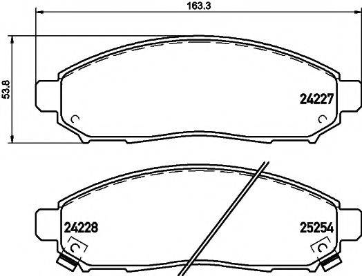 HELLA PAGID 8DB355016121 Комплект гальмівних колодок, дискове гальмо