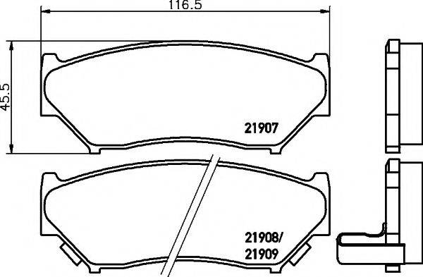 HELLA PAGID 8DB355016911 Комплект гальмівних колодок, дискове гальмо