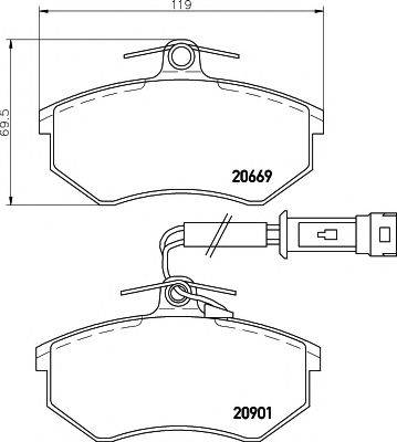 HELLA PAGID 8DB355017651 Комплект гальмівних колодок, дискове гальмо