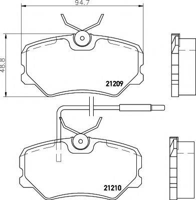 HELLA PAGID 8DB355017741 Комплект гальмівних колодок, дискове гальмо