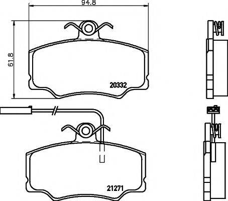 HELLA PAGID 8DB355017871 Комплект гальмівних колодок, дискове гальмо