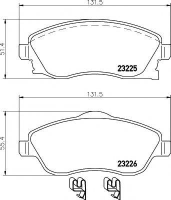 HELLA PAGID 8DB355018511 Комплект гальмівних колодок, дискове гальмо