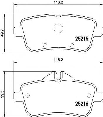 HELLA PAGID 8DB355019841 Комплект гальмівних колодок, дискове гальмо