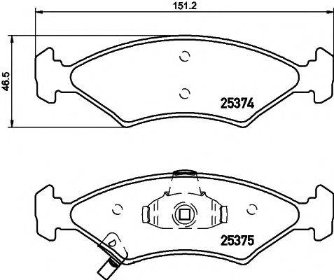 HELLA PAGID 8DB355019891 Комплект гальмівних колодок, дискове гальмо