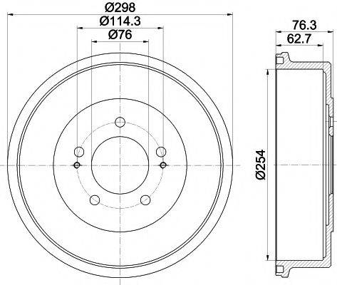 HELLA PAGID 8DT355301861 Гальмівний барабан