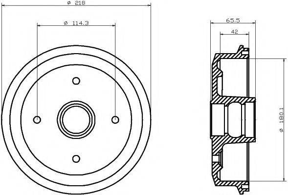 HELLA PAGID 8DT355302321 Гальмівний барабан