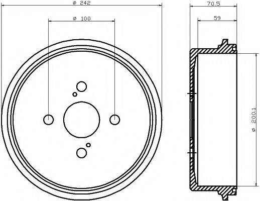 HELLA PAGID 8DT355302111 Гальмівний барабан