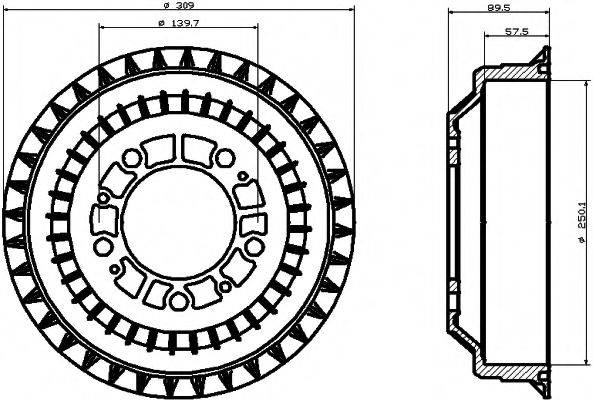 HELLA PAGID 8DT355301991 Гальмівний барабан