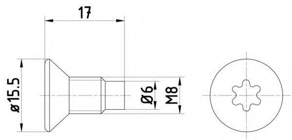 HELLA PAGID 8DZ355209041 Болт, диск гальмівного механізму