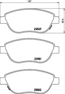 HELLA PAGID 8DB355020881 Комплект гальмівних колодок, дискове гальмо