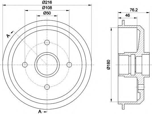 HELLA PAGID 8DT355300111 Гальмівний барабан