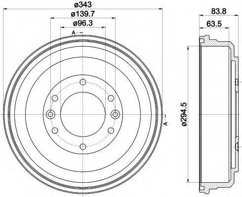 HELLA PAGID 8DT355302581 Гальмівний барабан