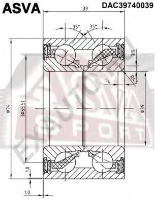 ASVA DAC39740039 Підшипник маточини колеса