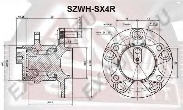 ASVA SZWHSX4R Маточина колеса