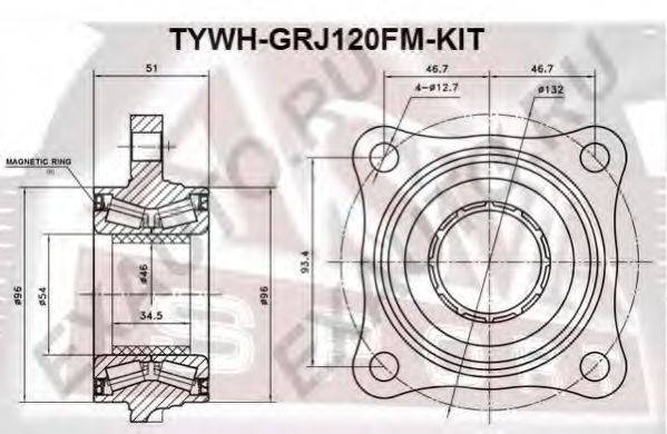 ASVA TYWHGRJ120FMKIT Маточина колеса