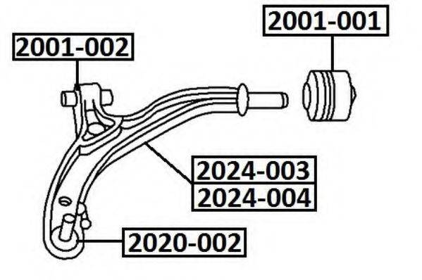 ASVA 2020002 несучий / напрямний шарнір