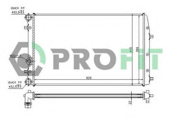 PROFIT PR6402A2 Радіатор, охолодження двигуна