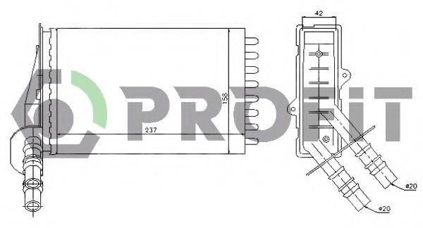 PROFIT PR0540N7 Теплообмінник, опалення салону