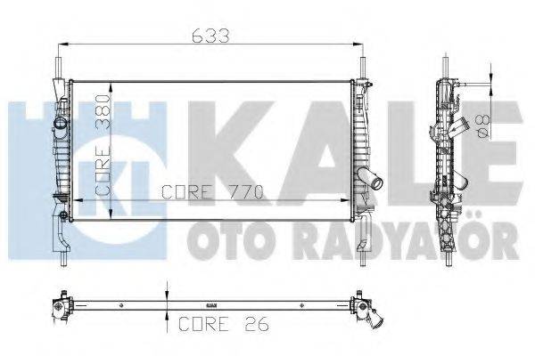 KALE OTO RADYATOR 235500 Радіатор, охолодження двигуна