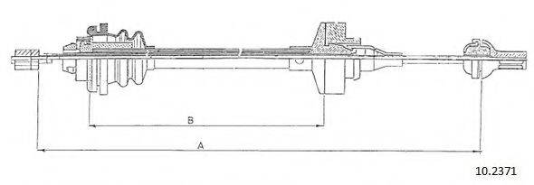 CABOR 102371 Трос, управління зчепленням