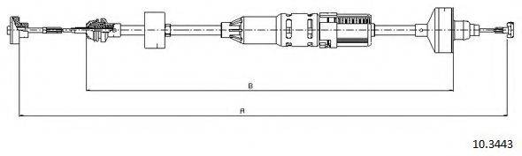 CABOR 103443 Трос, управління зчепленням