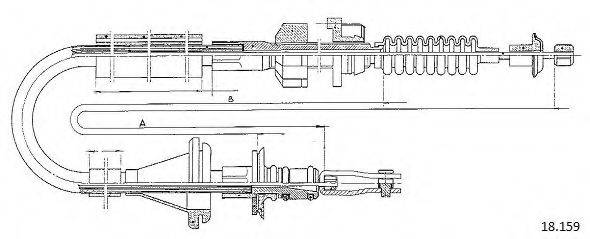 CABOR 18159 Трос, управління зчепленням