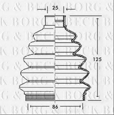 BORG & BECK BCB2302 Пильовик, приводний вал